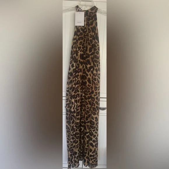ANANY Leopard Print Halter Maxi Dress NWT - Picture 3 of 10